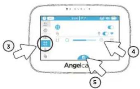 ANGELCARE AC510 - POUR RÉGLER LE NIVEAU DE SENSIBILITÉ DU DÉTECTEUR DE MOUVEMENTS: - 2