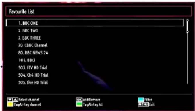 TECHWOOD VL22TV1102 - Managing Stations: Favourites - 1