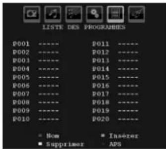 TECHWOOD TL3210TN875 - Tableau des programmes - 1