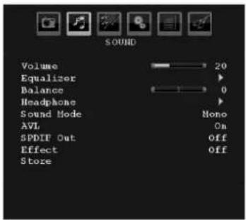 TECHWOOD TL3210TN875 - Sound Menu - 1