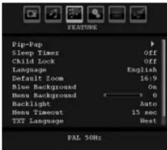 TECHWOOD TL3210TN875 - Feature Menu - 1