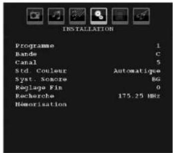 TECHWOOD TL3210TN875 - Menu d'installation - 1