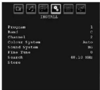 TECHWOOD TL3210TN875 - Install Menu - 1