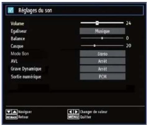 TECHWOOD TKR26B62N - Configuration des paramétres sonores - 1