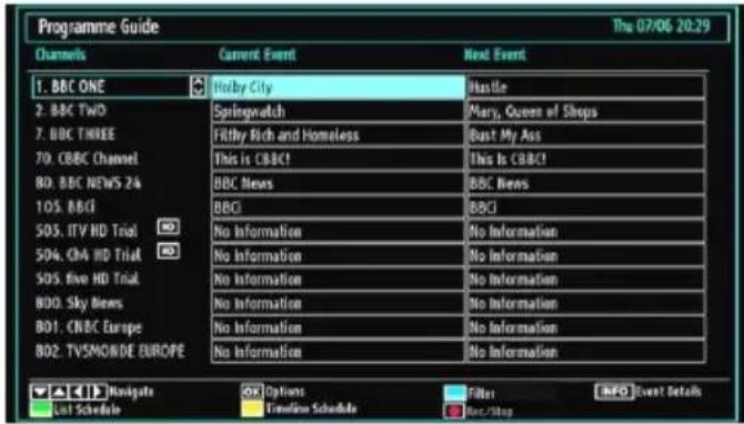 TECHWOOD TD32HDTN12 - Viewing Electronic Programme Guide (EPG) - 1