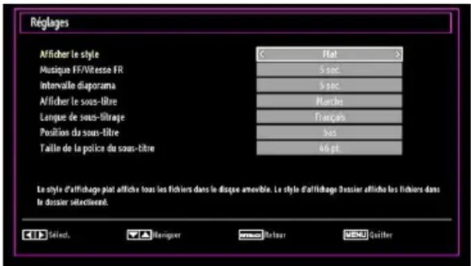 TECHWOOD TD32HDTN12 - Réglages du navigateur Média - 1