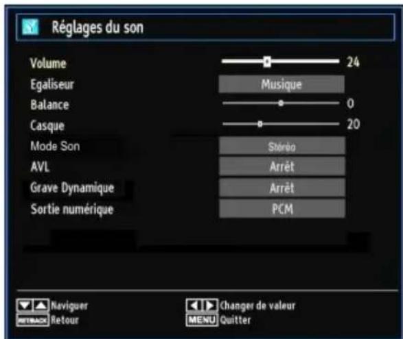 TECHWOOD TD32HDTN12 - Configuration des paramètres sonores - 1