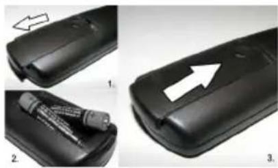 TECHWOOD TC32189BMSLED - Inserting the Batteries into the Remote - 1