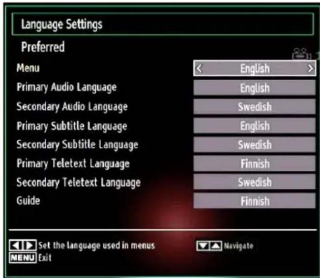 TECHWOOD CL24ITM12FDVX - Language Settings - 1