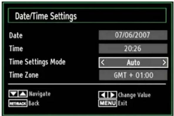 TECHWOOD CL24ITM12FDVX - Configuring Date/Time Settings - 1