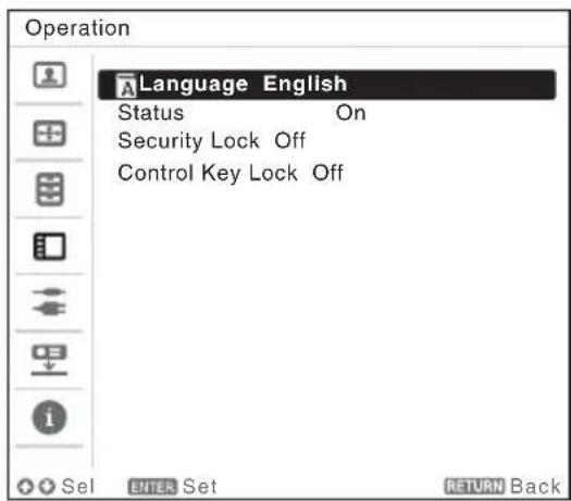 SONY VPLEX276 - Selezione della lingua del menu - 2