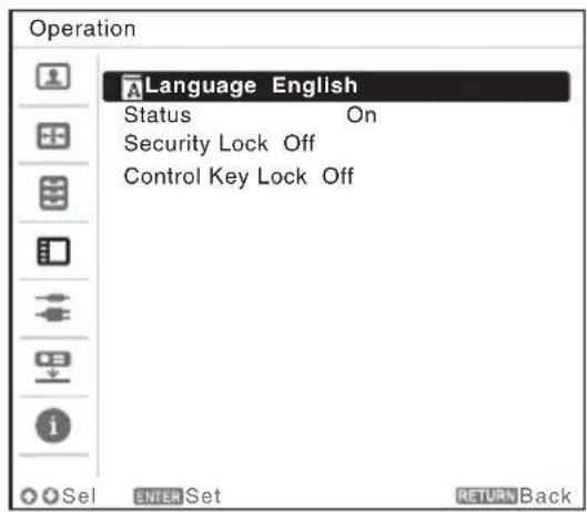 SONY VPLEX242 - Wahlen der Menüsprache - 2