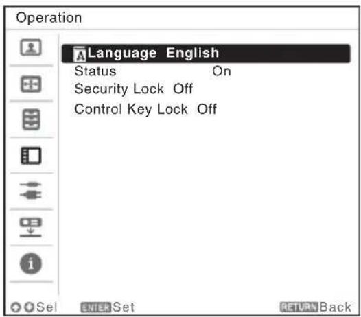 SONY VPLEX226 - Wählen der Menüsprache - 2
