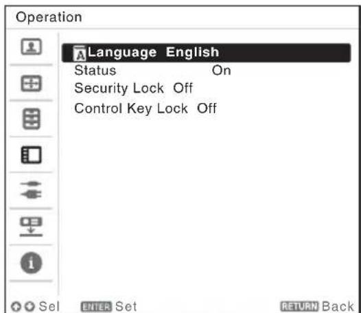 SONY VPLEW246 - Selección del idioma del menu - 2