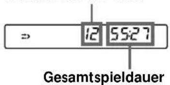 SONY ZSD55 - Anzeigen der Gesamtzahl der Titel und der Gesamtspieldauer - 1