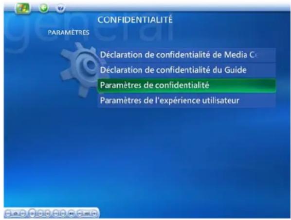 SONY Vaio VGXXL100 - Paramètres de confidentialité - 1