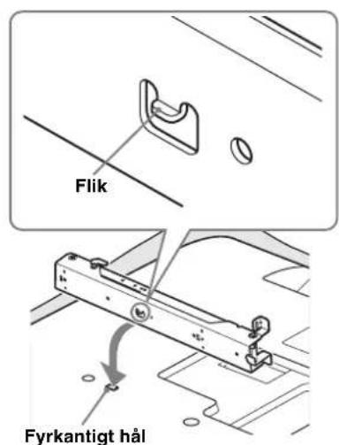 SONY SUWL500 - Fastställ med hjälp av diagrammet/tabellen for skruv- och krokplatser på sidan 13 skruvarna plats och sakra monteringskroken på TV:ns baksida. - 2