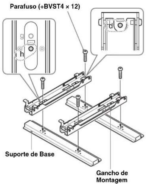 SONY SUWL500 - Fixe o Suporte de Base à parede com quatre ou mais parafusos de 8 mm de diametro ou equivalentes (não fornecidos). - 1