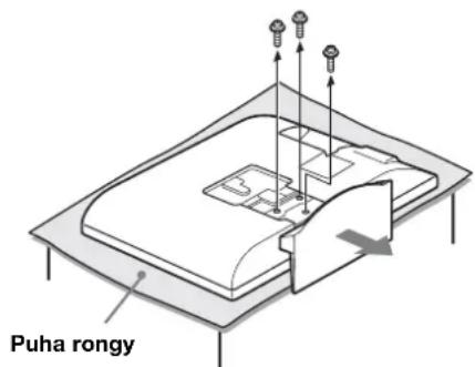 SONY SUWL500 - Távolítsa el a csavarokat a televíókészülék hátuljáról. Ezután valassza le az asztali állványt a televíókészülékról. - 2