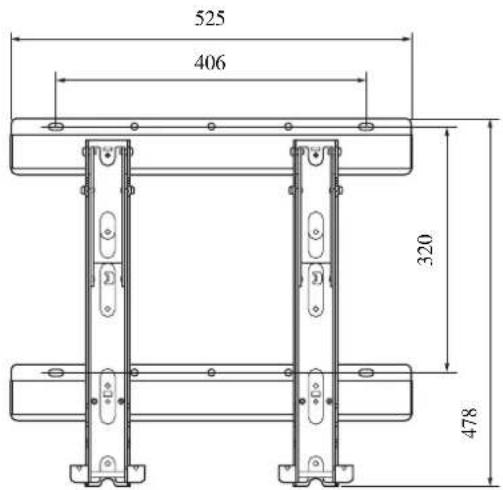SONY SUWL500 - Maatschema voor wandmontage - 1