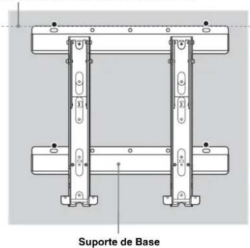 SONY SUWL500 - Fixe o Suporte de Base à parede com quatre ou mais parafusos de 8 mm de diametro ou equivalentes (não fornecidos). - 2