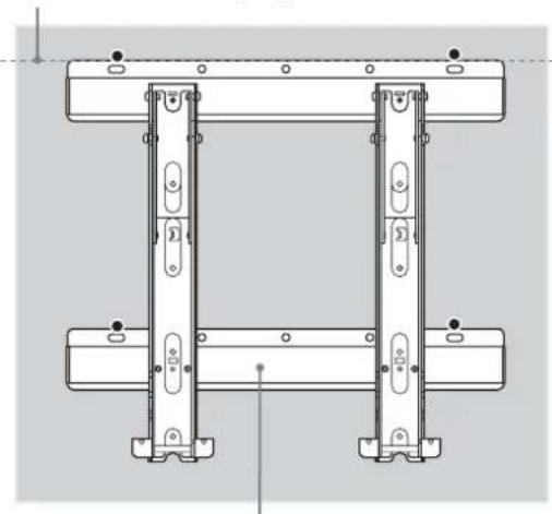SONY SUWL500 - Fije el soporte base en la pared realizando quatre o más tornillos de 8 mm (1 ^11 /32 pulgadas) de diametro o equivalentes (no suministrados). - 2