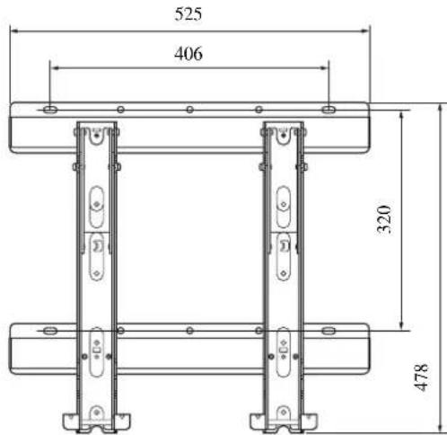 SONY SUWL500 - Diagramma delle dimensioni per il montaggio a parete - 1