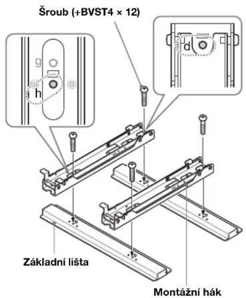 SONY SUWL500 - Základní listu na zed' pripevněte alespočtyřmi šrouby o prüměru 8 mm nebo ekvivalentními šrouby (nejsou současti dodávy). - 1