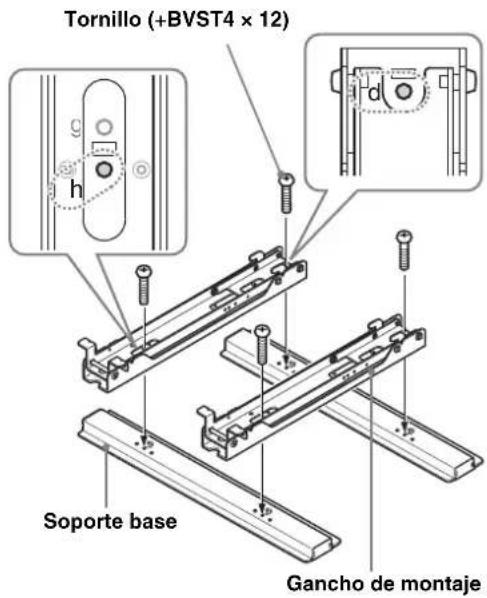 SONY SUWL500 - Fije el soporte base en la pared realizando quatre o más tornillos de 8 mm (1 ^11 /32 pulgadas) de diametro o equivalentes (no suministrados). - 1