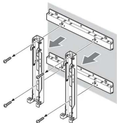 SONY SUWL500 - Fije el soporte base en la pared realizando quatre o más tornillos de 8 mm (1 ^11 /32 pulgadas) de diametro o equivalentes (no suministrados). - 3