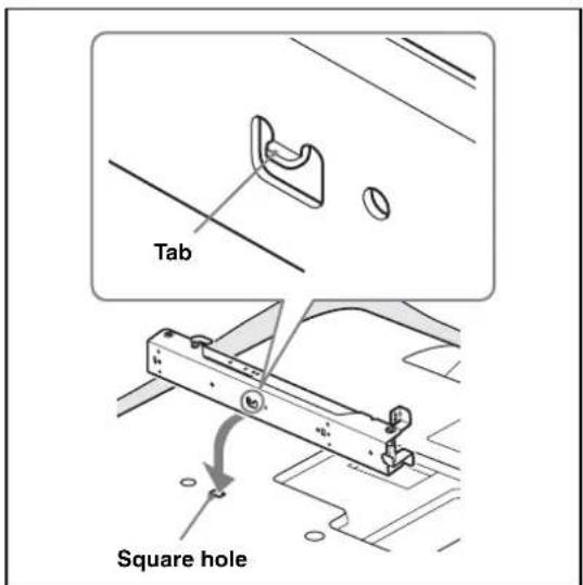 SONY SUWL500 - Referring to the Screw and Hook locations diagram/table on page 13, determine the screw positions, and secure the Mounting Hook to the rear of the TV. - 2