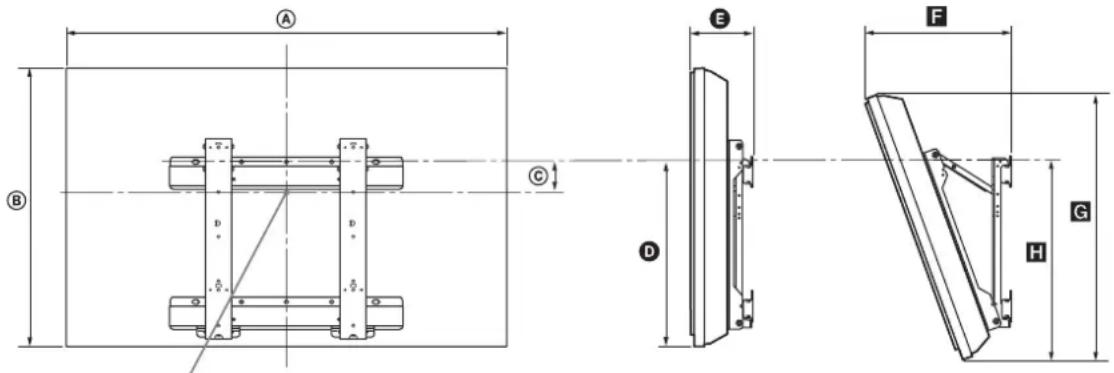 SONY SUWL500 - Maattabel voor installmentie van de tv - 1