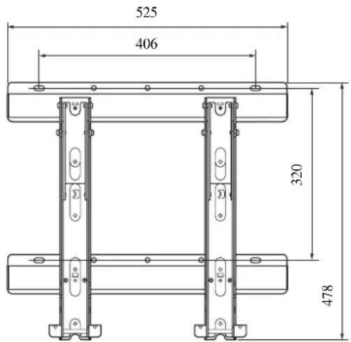 SONY SUWL500 - Diagrama das dimensionales relativas à montagem na parede - 1