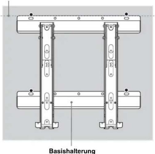SONY SUWL500 - Befestigen Sie die Basishalterungen mit mindestens vier Schrauben mit 8 mm Durchmesser oder entsprechenden Schrauben (nicht mitgeliefert) an der Wand. - 2