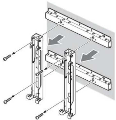 SONY SUWL500 - Fixe o Suporte de Base à parede com quatre ou mais parafusos de 8 mm de diametro ou equivalentes (não fornecidos). - 3