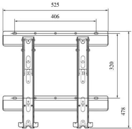 SONY SUWL500 - Mått schema for vaggmontering - 1