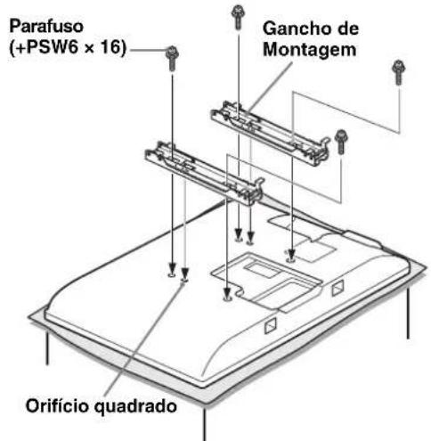 SONY SUWL500 - Consultando aanela do Tabela do diagrama das posições de Ganchos e Parafusos na págnia 13, determine as posições dos parafusos e fixe o Gancho de Montagem na parte traseira do televisor. - 1