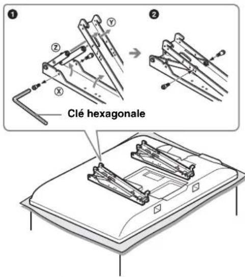 SONY SUWL500 - Réglez l'angle du crochet de fixation à l'aide de la clé hexagonale fournie. - 1