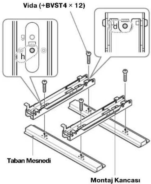 SONY SUWL500 - Taban Mesnedini en az dört adet 8 mm capl veya esdeger vidayla (ürünle birlikte verilmez) sabitleyin. - 1