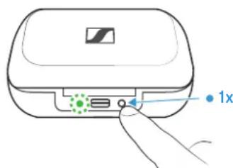 SENNHEISER Momentum True Wireless 2 - Vue d'ensemble des indications LED du boîtier de chargement - 2