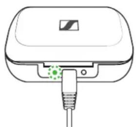 SENNHEISER Momentum True Wireless 2 - Vue d'ensemble des indications LED du boîtier de chargement - 1