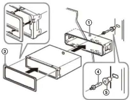Technical diagram showing exploded view of a device assembly with numbered components and directional arrows indicating movement or connection.