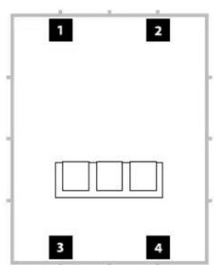 JL Audio Dominion d110 - Recommended Subwoofer Placement for Four Dominion® Subwoofer - 1