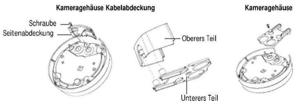 AXIS P3346VE - Vorbereiten des Kameragehäuses (wenn die Kabel an der Wand entlang gefuhrt werden) - 1
