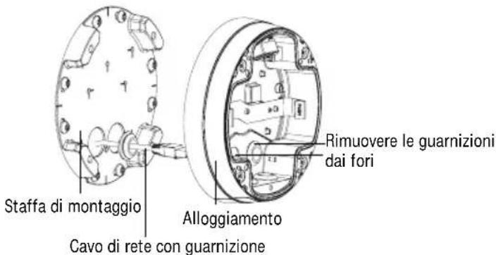AXIS P3346VE - Installazione dei caviattraverso la parete - 1