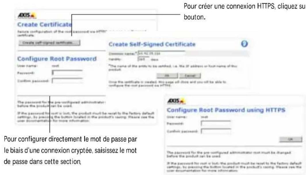 AXIS P3346VE - Configuration du mot de passer - 1