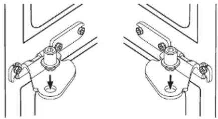 GE GNE25JGKBB - REINSTALLING CENTER HINGE BRACKETS AND HINGES - 2