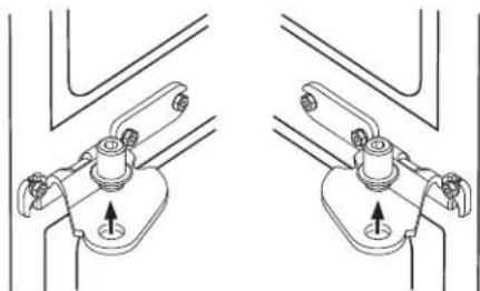 GE GNE25JGKBB - ③ REMOVING CENTER HINGES AND BRACKETS - 1