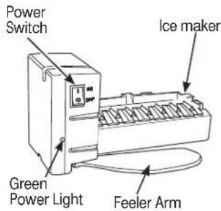 Power Switch Ice maker Green Power Light Feeler Arm