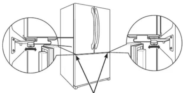 GE GNE25JGKBB - NIVELACIÓN DE LAS PUERTAS DEL REFRIGERADOR (en algunos modelos) - 3